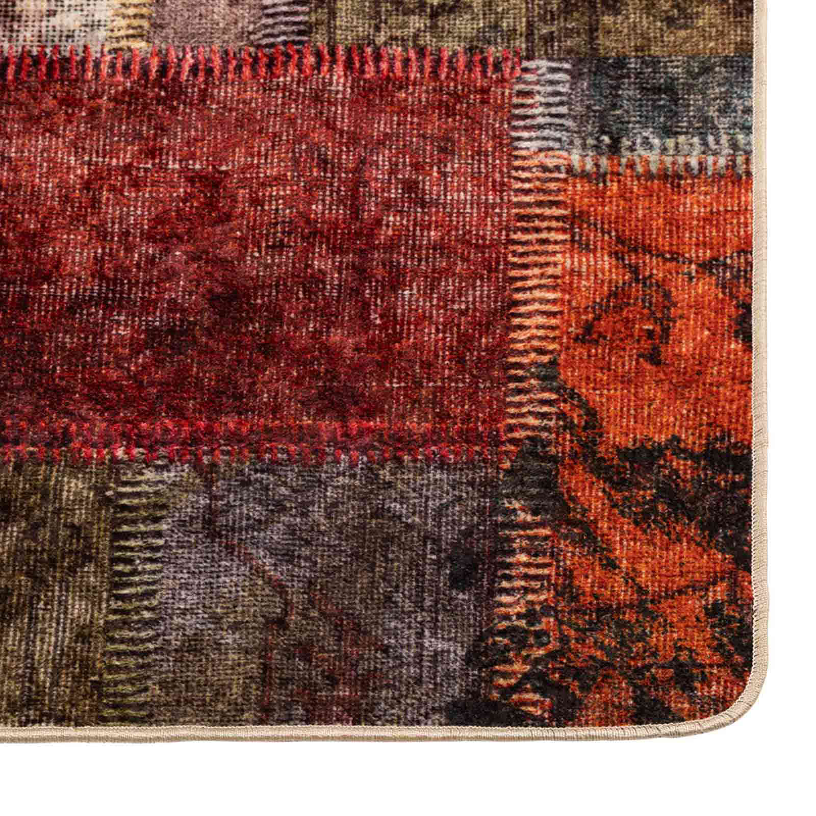 Vloerkleedloper Marsa Multikleur Polyester En Pvc Patchwork