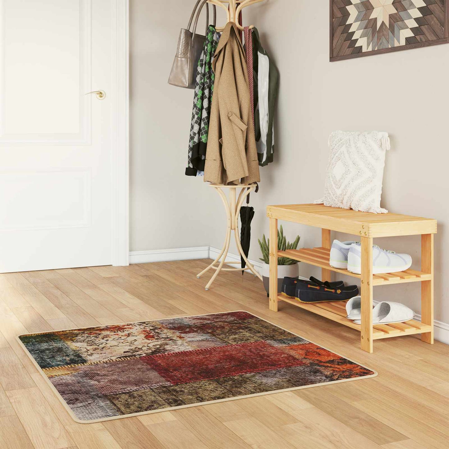 Vloerkleedloper Marsa Multikleur Polyester En Pvc Patchwork