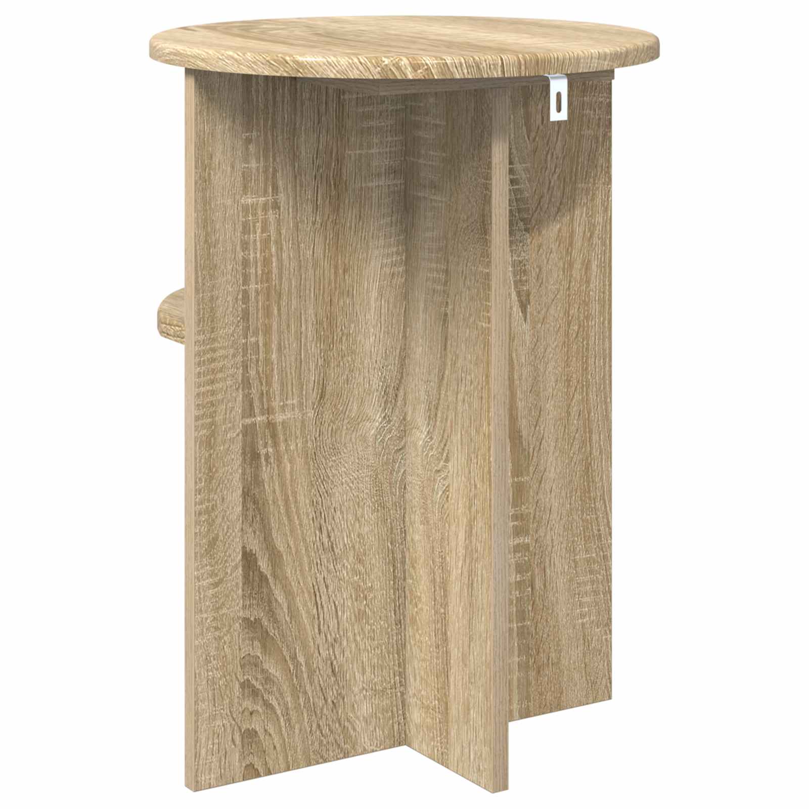 Bijzettafel Met Opslag Ø 39,5 X 55 Cm Bewerkt Hout