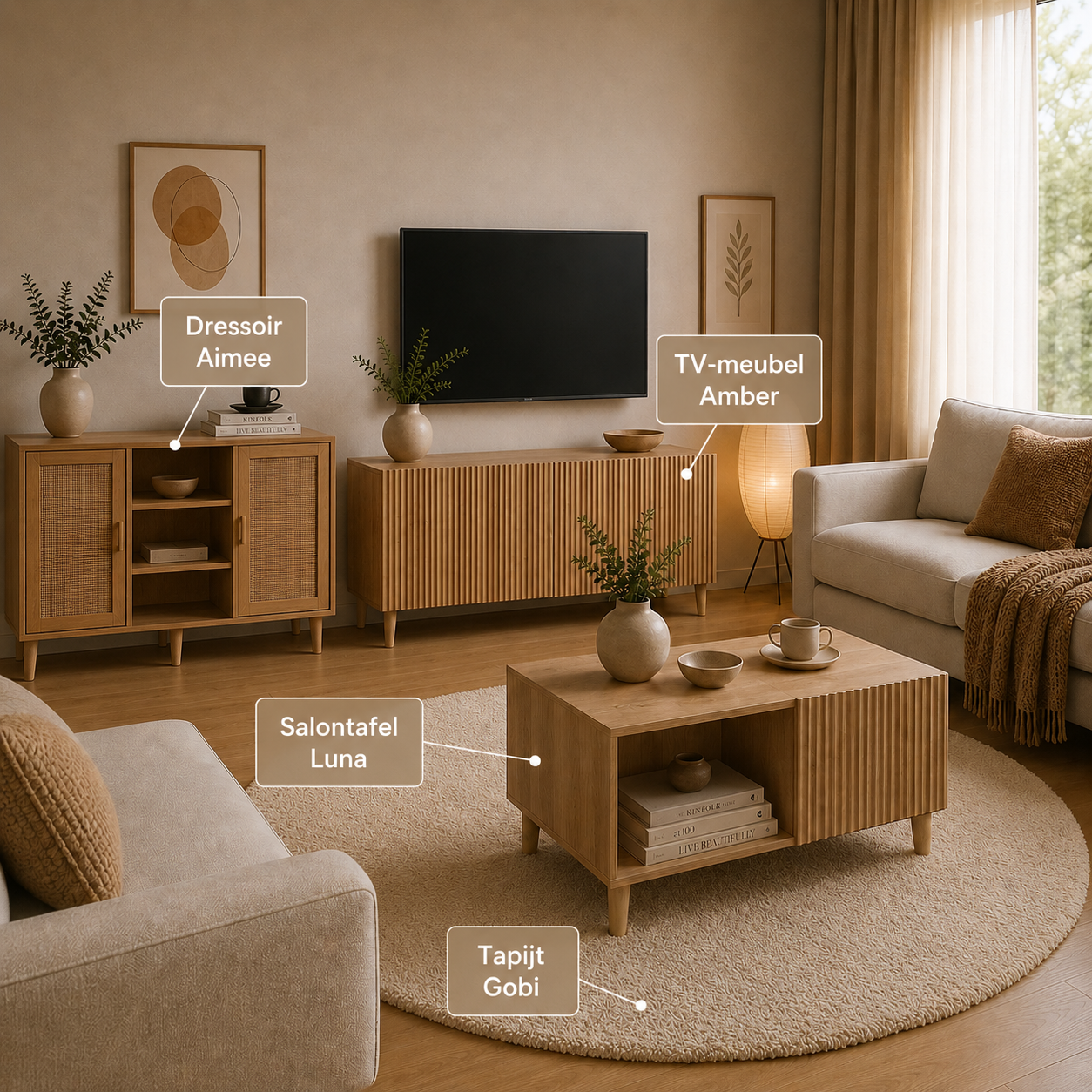 Japandi Pure - Complete Woonkamer Bundel
