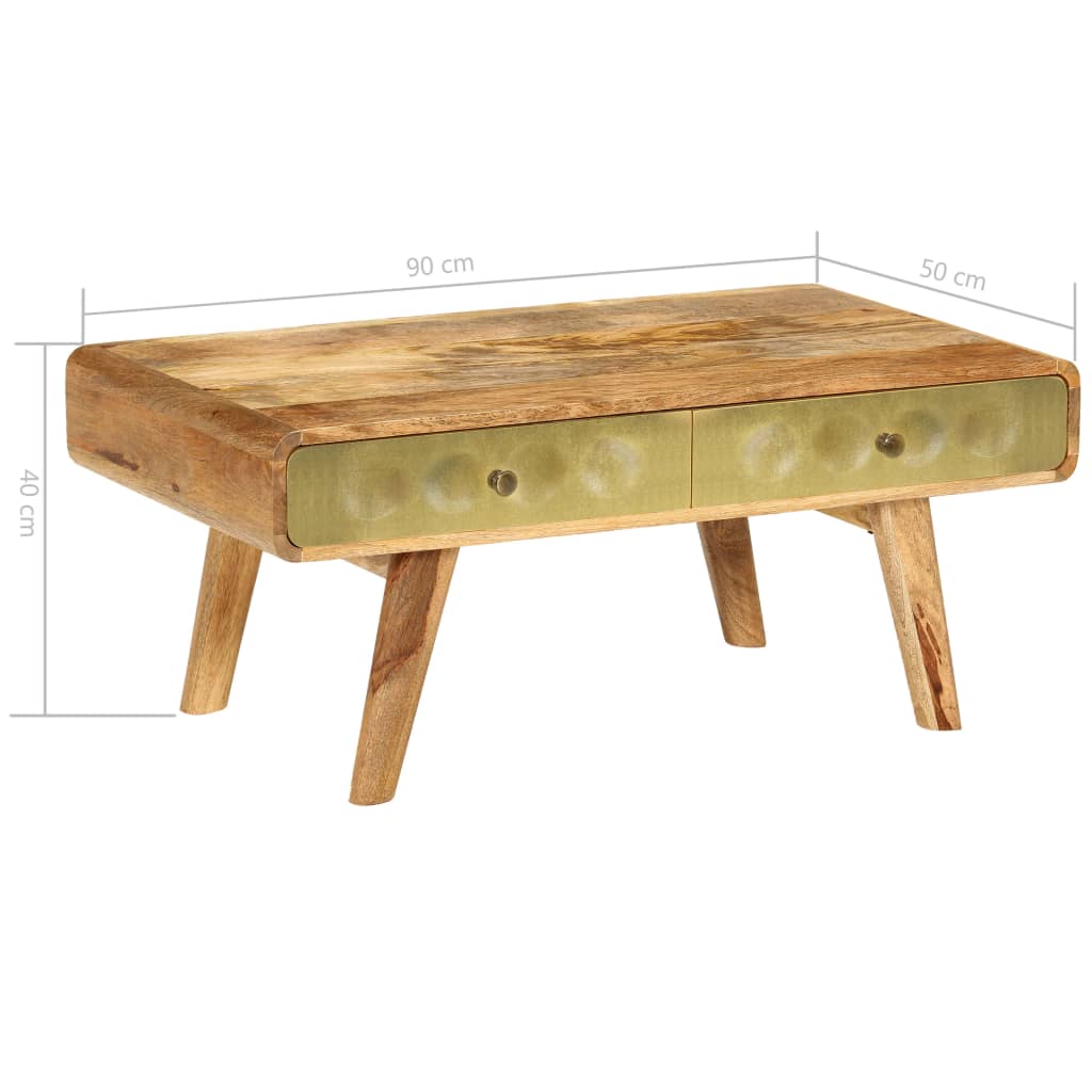 Salontafel 90X50X40 Cm Massief Mangohout