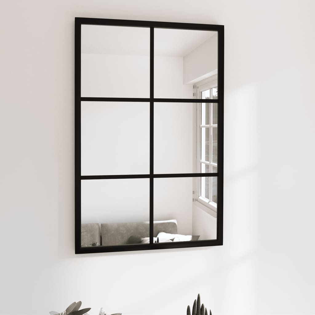 Wandspiegels 2 St 100X60 Cm Metaal Zwart