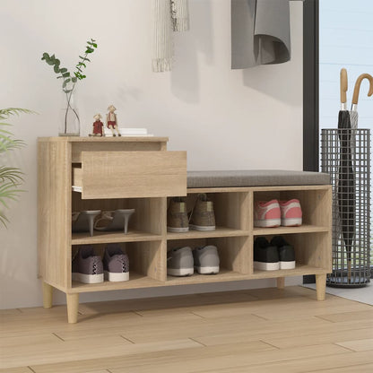 Schoenenkast 102X36X60 Cm Bewerkt Hout Kleurig Sonoma Eiken