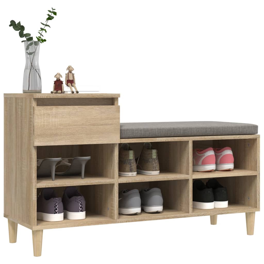 Schoenenkast 102X36X60 Cm Bewerkt Hout Kleurig Sonoma Eiken