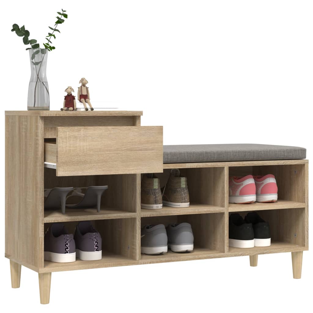 Schoenenkast 102X36X60 Cm Bewerkt Hout Kleurig Sonoma Eiken