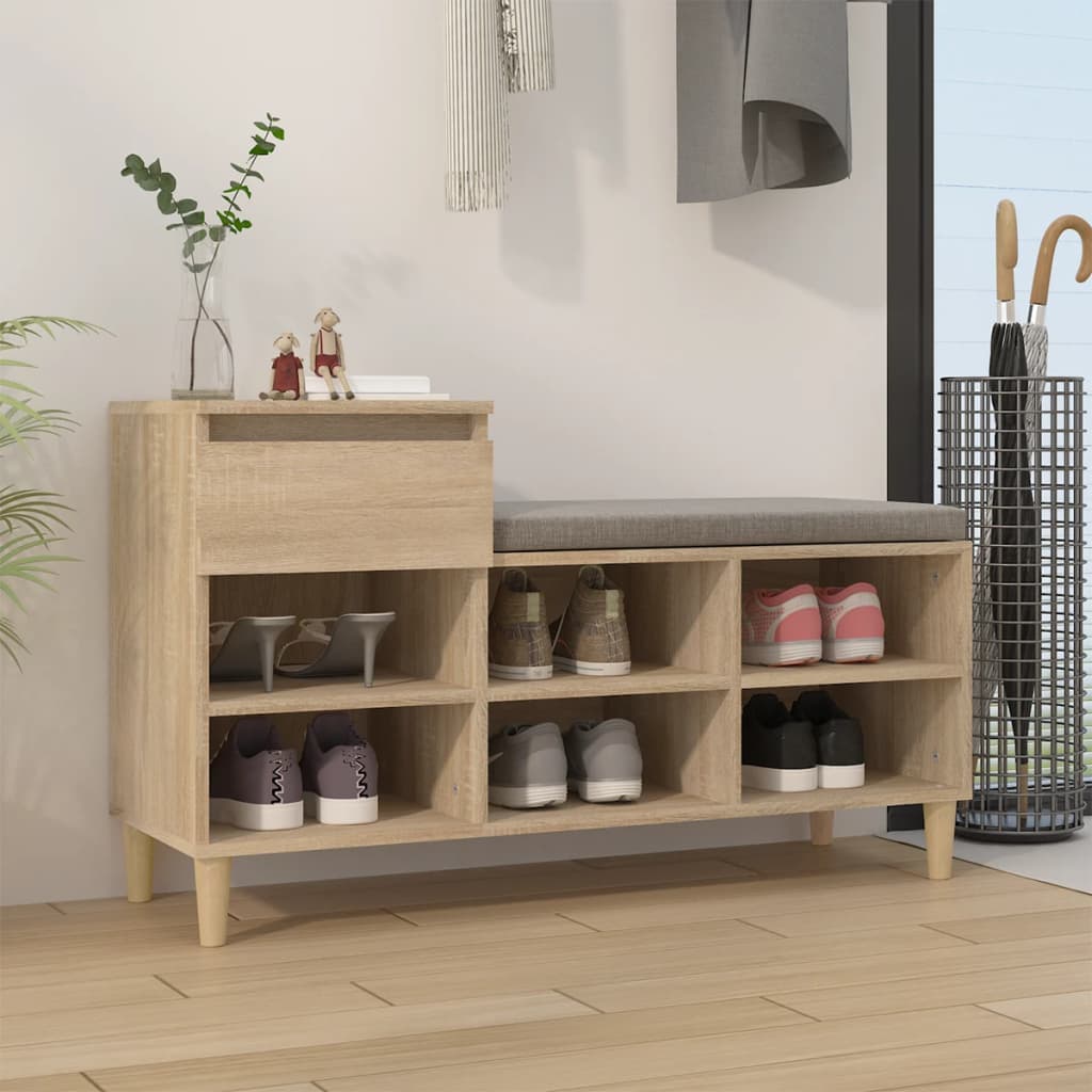 Schoenenkast 102X36X60 Cm Bewerkt Hout Kleurig Sonoma Eiken