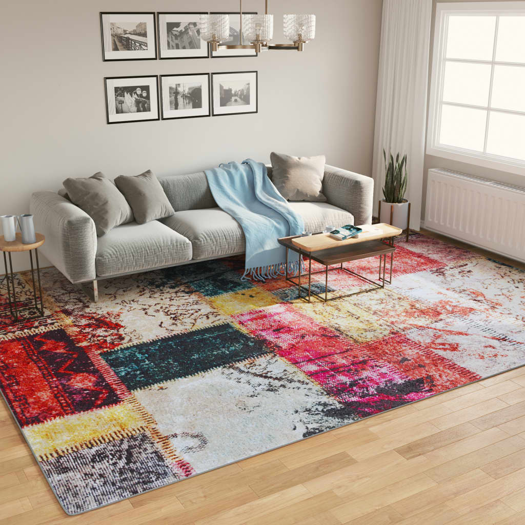 Vloerkleedloper Marsa Multikleur Polyester En Pvc Patchwork