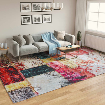 Vloerkleedloper Marsa Multikleur Polyester En Pvc Patchwork