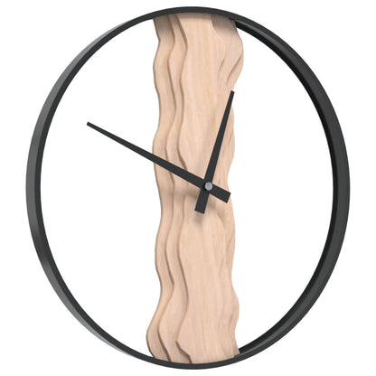 Wandklok Ø35 Cm Ijzer En Eikenhout