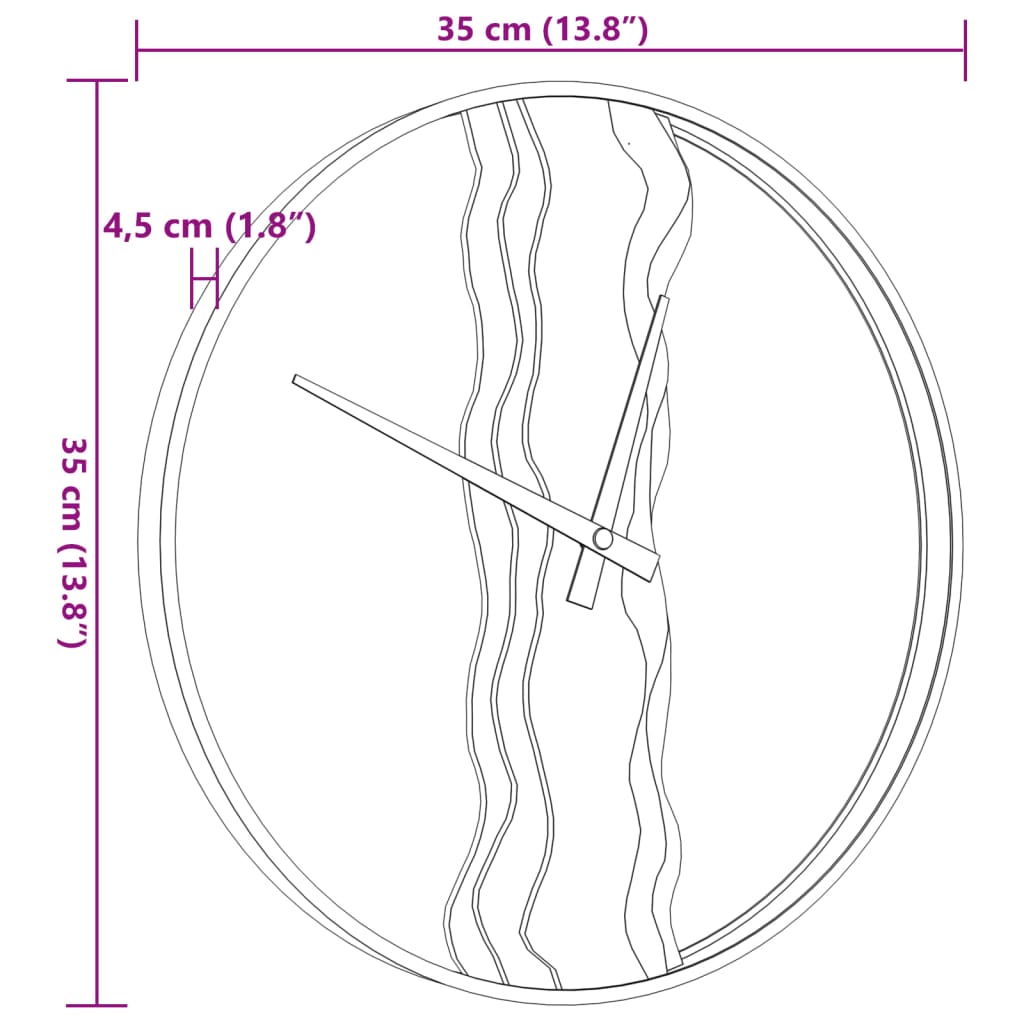 Wandklok Ø35 Cm Ijzer En Eikenhout