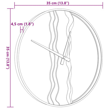 Wandklok Ø35 Cm Ijzer En Eikenhout
