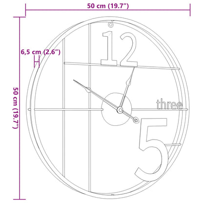 Wandklok Ø50 Cm Ijzer