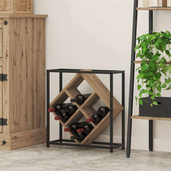 Wijnrek Artisan Eiken 51 X 18 X 52,5 Cm Bewerkt Hout