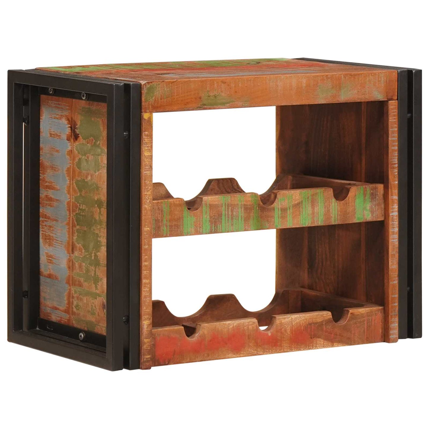 Wijnrek Bruin 100 X 45 X 33 Cm Massief Ruw Mango Hout