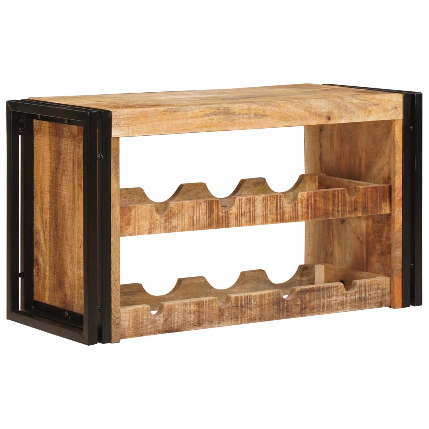 Wijnrek Bruin 100 X 45 X 33 Cm Massief Ruw Mango Hout