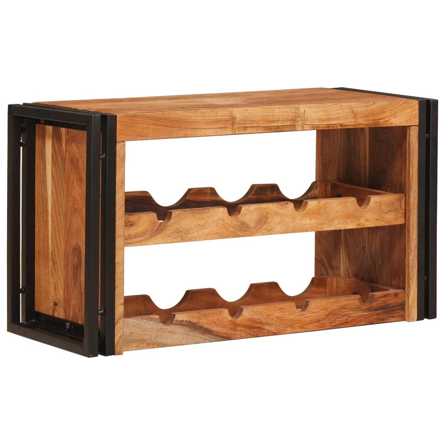 Wijnrek Bruin 100 X 45 X 33 Cm Massief Ruw Mango Hout