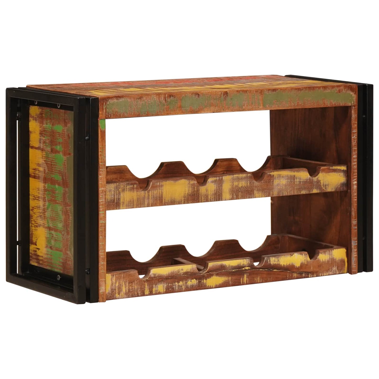 Wijnrek Bruin 100 X 45 X 33 Cm Massief Ruw Mango Hout