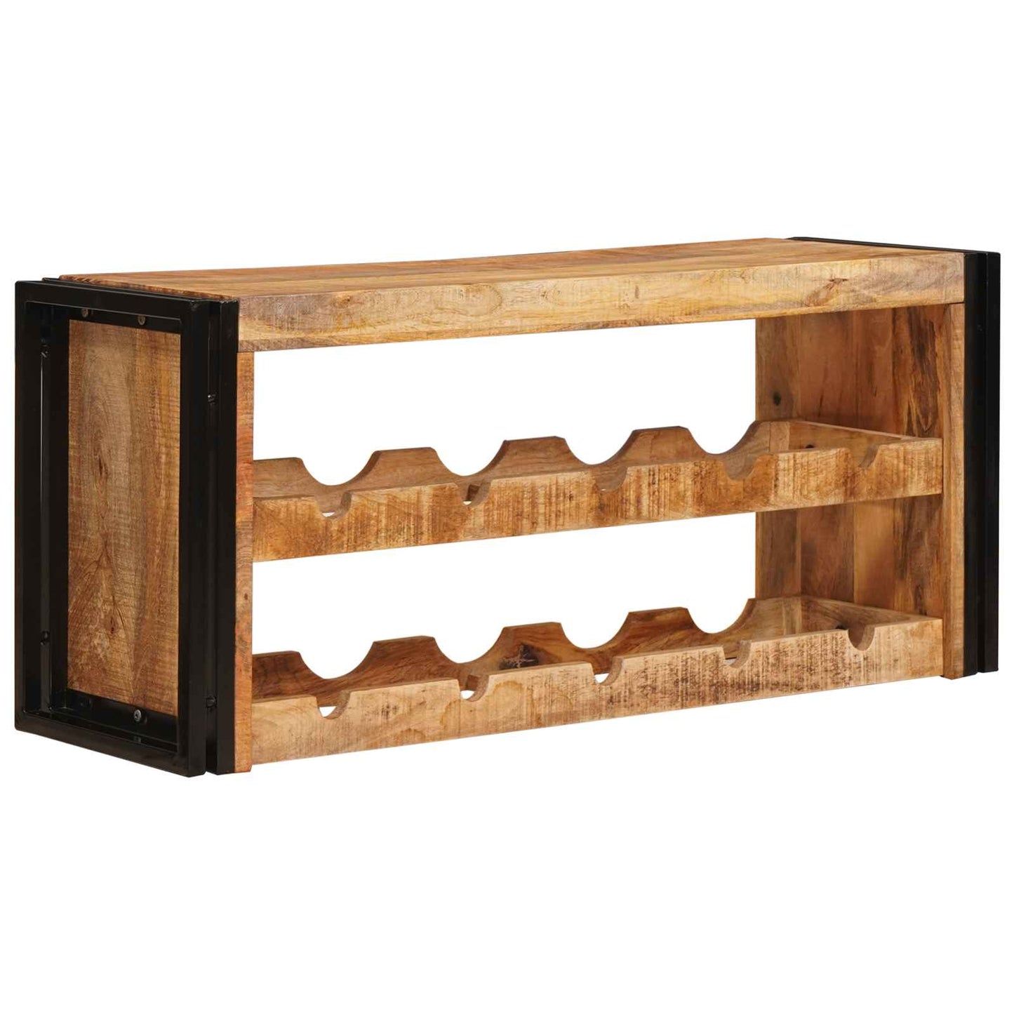 Wijnrek Bruin 100 X 45 X 33 Cm Massief Ruw Mango Hout