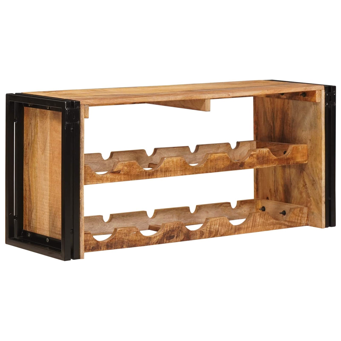 Wijnrek Bruin 100 X 45 X 33 Cm Massief Ruw Mango Hout