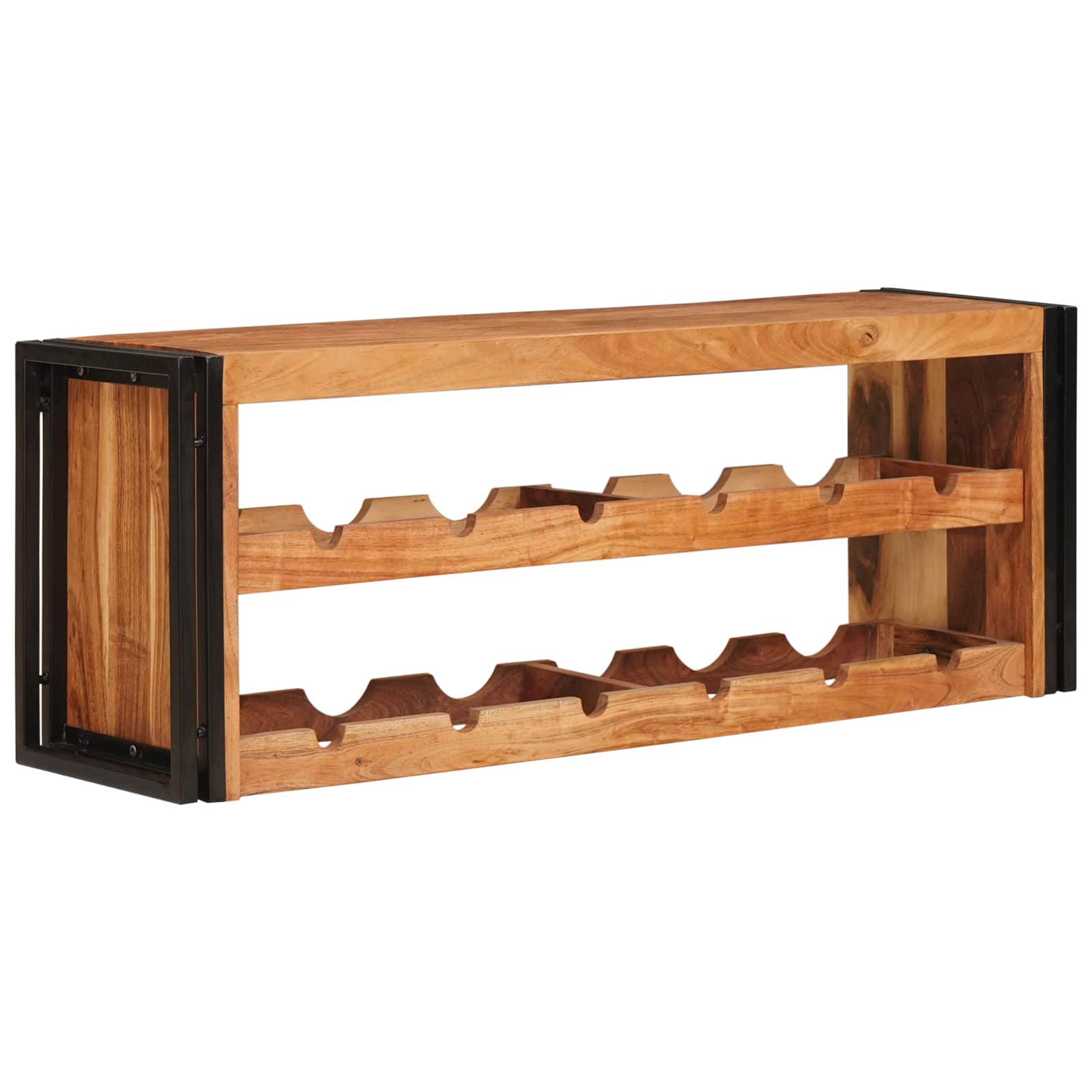 Wijnrek Bruin 100 X 45 X 33 Cm Massief Ruw Mango Hout