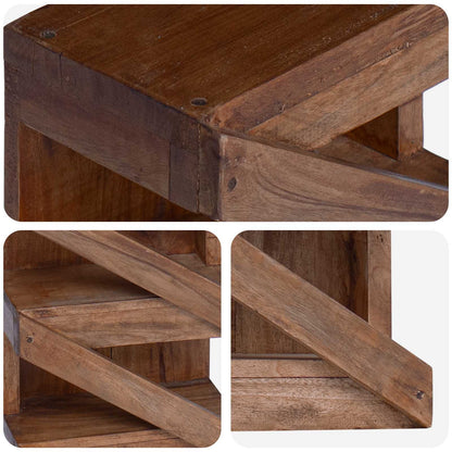 Wijnrek Naturel 24 X 14 X 80 Cm Massief Mahoniehout