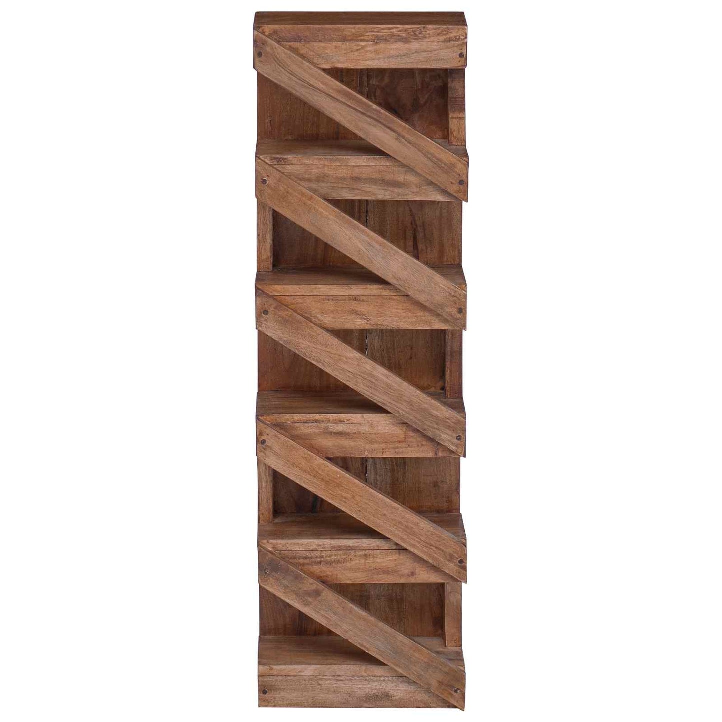 Wijnrek Naturel 24 X 14 X 80 Cm Massief Mahoniehout
