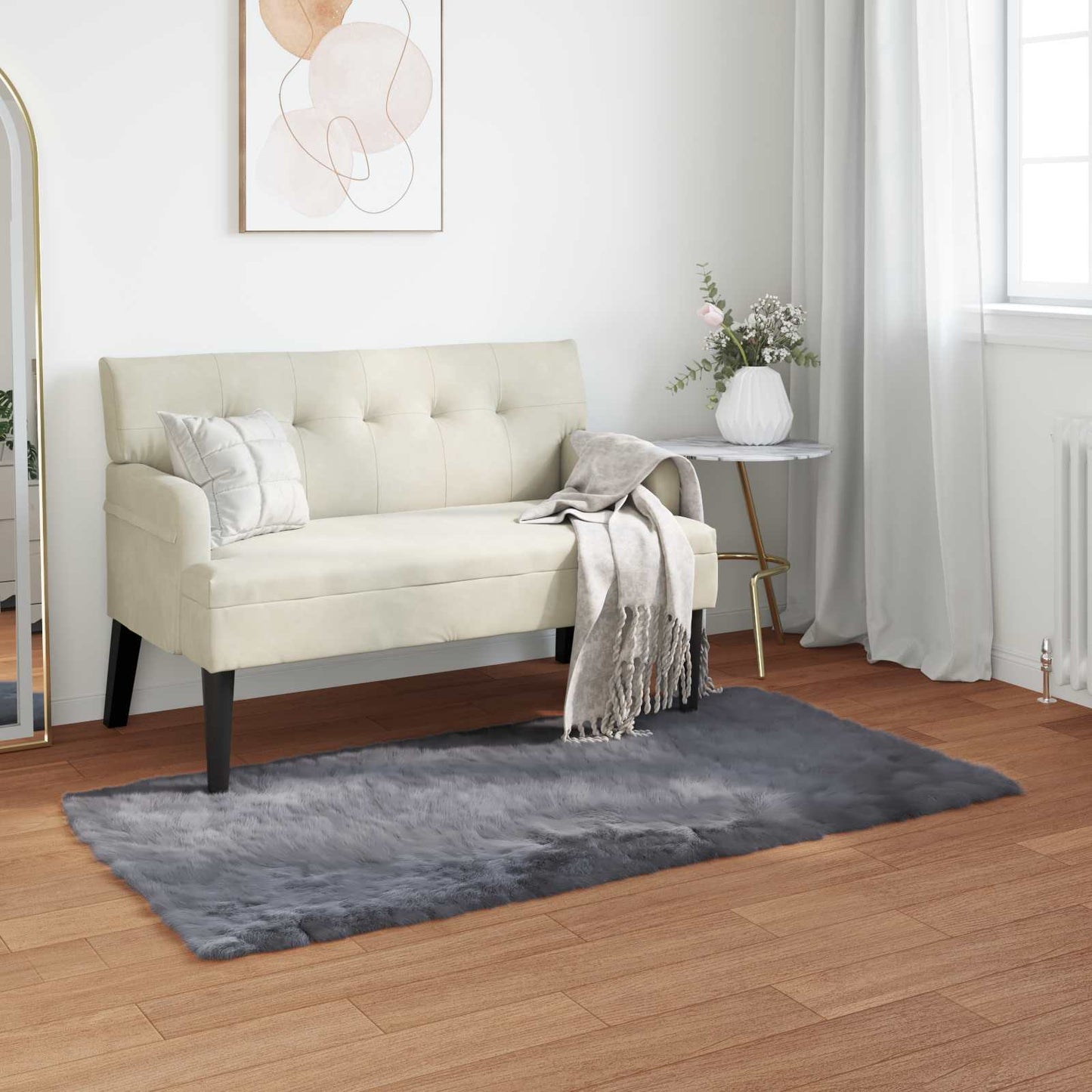 Tapijt Van Imitatie Tafalla Antracietkleurig