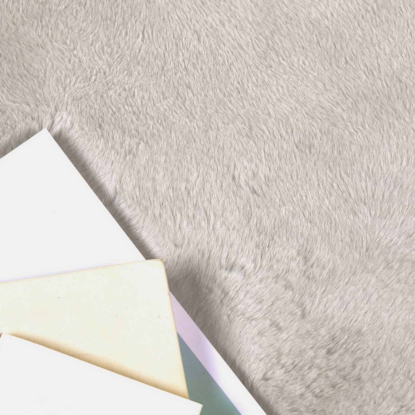 Antislip Vloerkleed Van Imitatie Konijnenbont Olite Beige