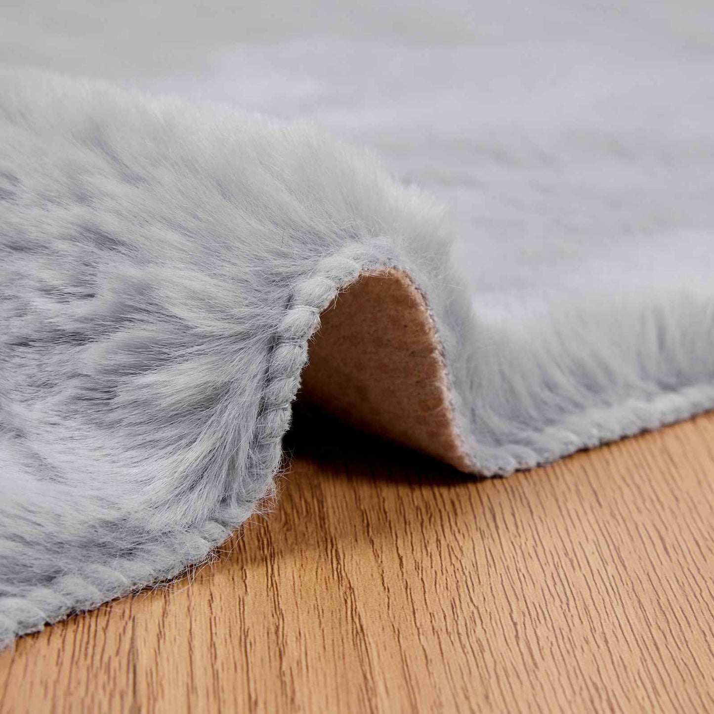 Antislip Vloerkleed Van Imitatie Konijnenbont Olite Grijs