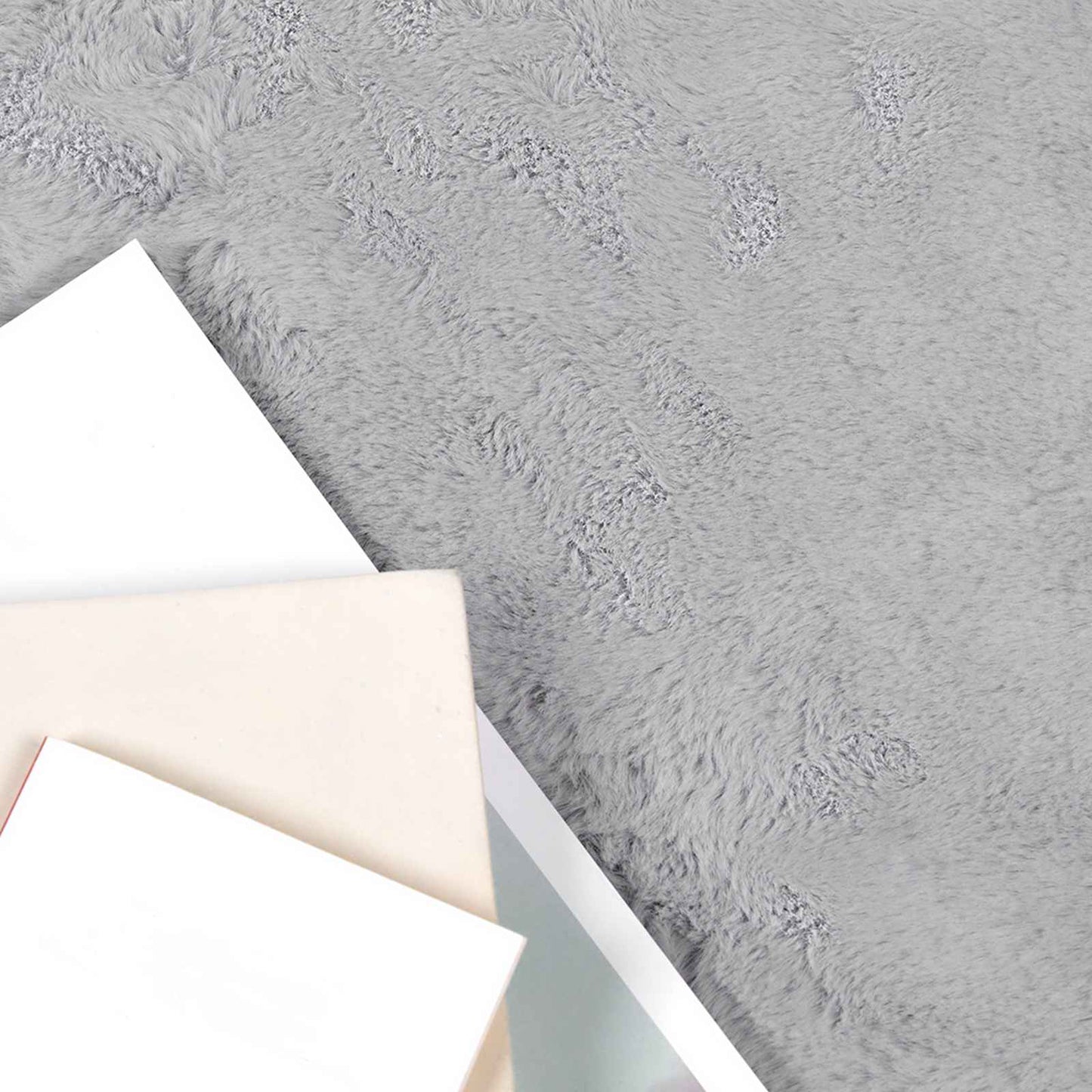 Antislip Vloerkleed Van Imitatie Konijnenbont Olite Grijs