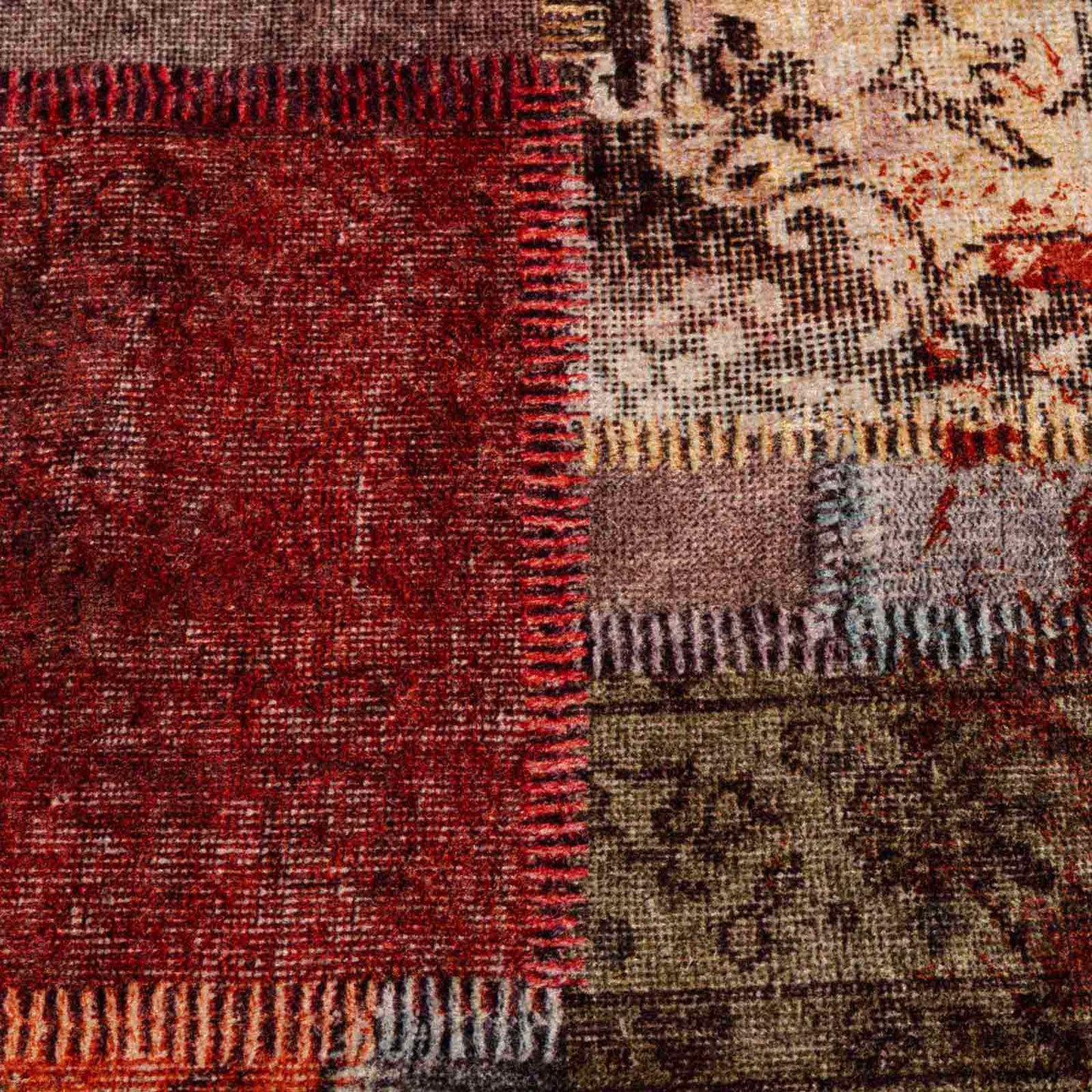 Vloerkleedloper Marsa Multikleur Polyester En Pvc Patchwork
