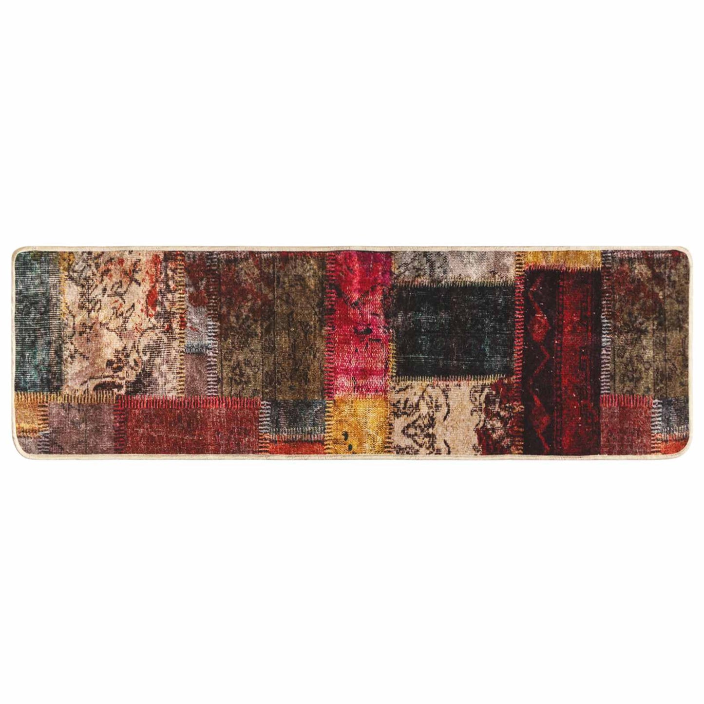Vloerkleedloper Marsa Multikleur Polyester En Pvc Patchwork