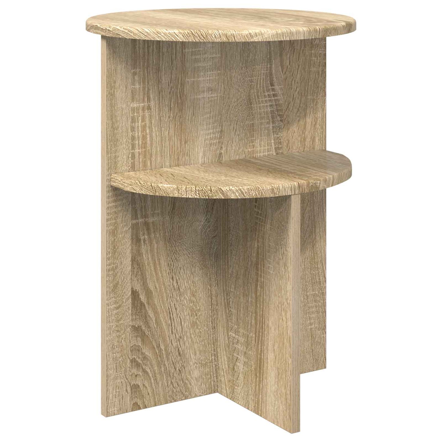 Bijzettafel Met Opslag Ø 39,5 X 55 Cm Bewerkt Hout