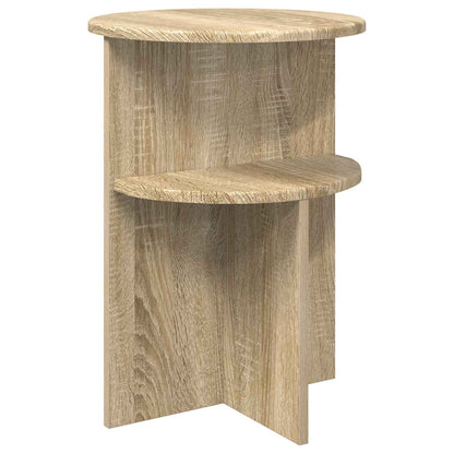 Bijzettafel Met Opslag Ø 39,5 X 55 Cm Bewerkt Hout