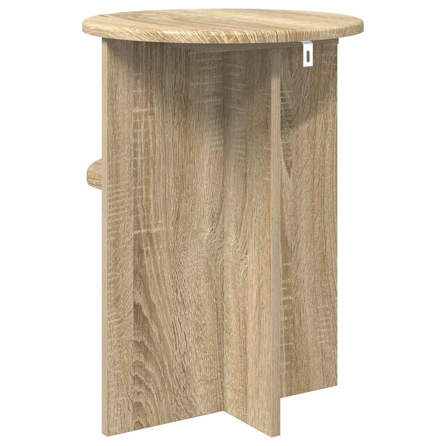 Bijzettafel Met Opslag Ø 39,5 X 55 Cm Bewerkt Hout