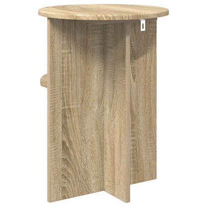 Bijzettafel Met Opslag Ø 39,5 X 55 Cm Bewerkt Hout