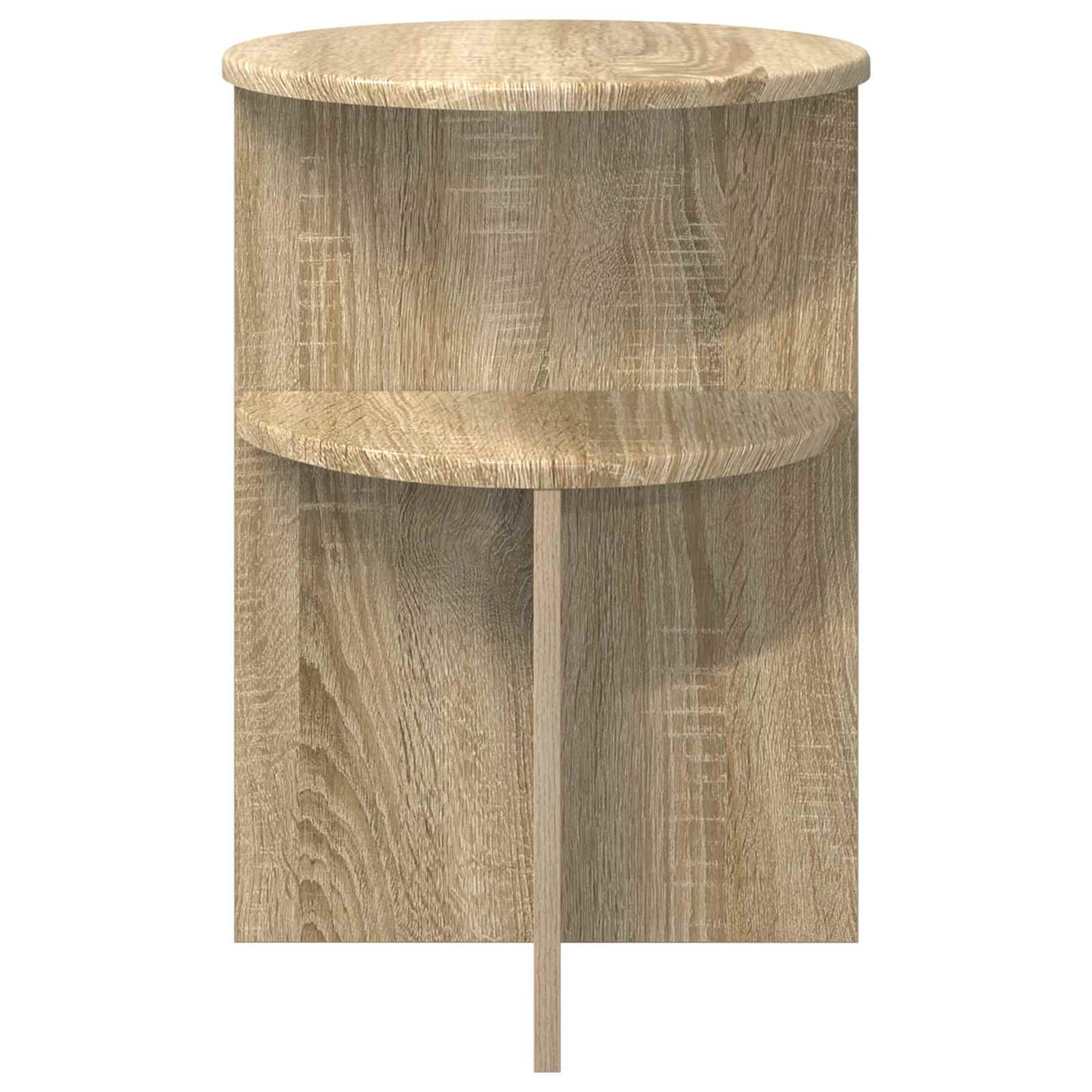 Bijzettafel Met Opslag Ø 39,5 X 55 Cm Bewerkt Hout