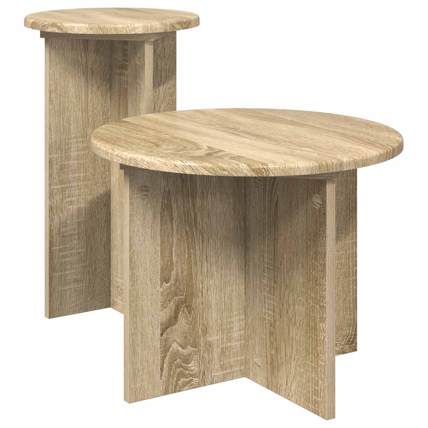 Bijzettafelset Met Opslag 2 Pcs Bewerkt Hout