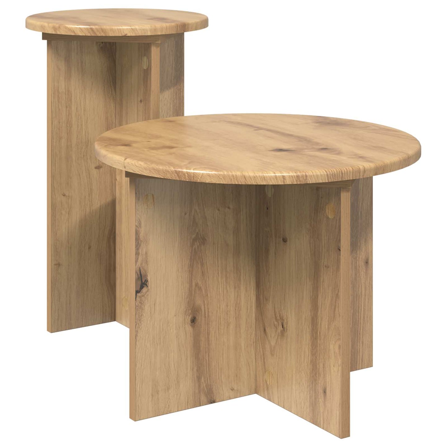 Bijzettafelset Met Opslag 2 Pcs Bewerkt Hout