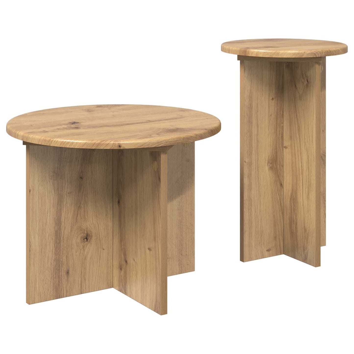 Bijzettafelset Met Opslag 2 Pcs Bewerkt Hout