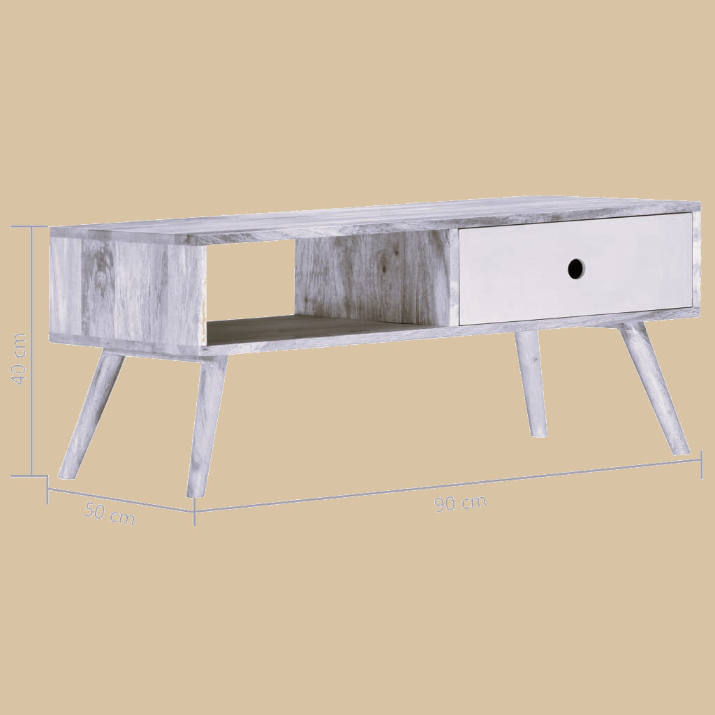 Salontafel 90X50X40 Cm Massief Mangohout