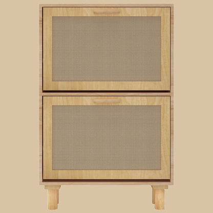 Schoenenkast 52X25X Bewerkt Hout & Natuurlijk Rattan Bruin