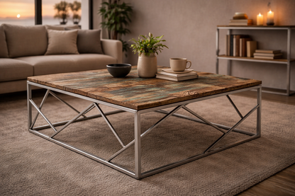 Duurzame interieur bundel ReCircle Living met gerecyclede houten materialen en natuurlijke tinten